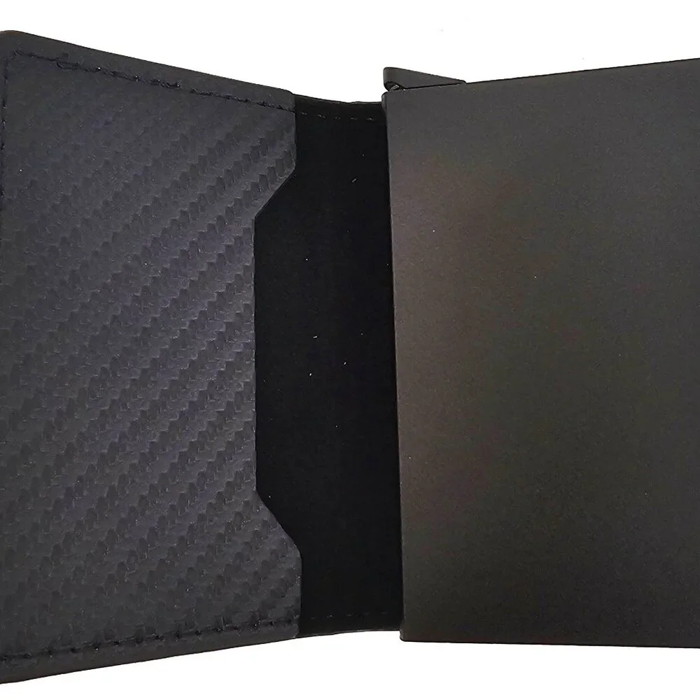 Radio Frequency Identification RFID Blocking Carbon Fiber Wallet Slim Bifold